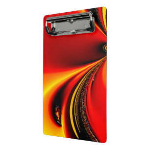 Orange Fury Fractal Mini Clipboard