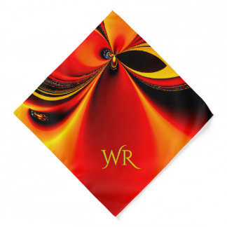 Orange Fury Fractal Monogrammed Bandana