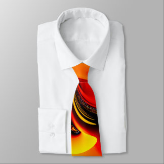 Orange Fury Fractal Neck Tie
