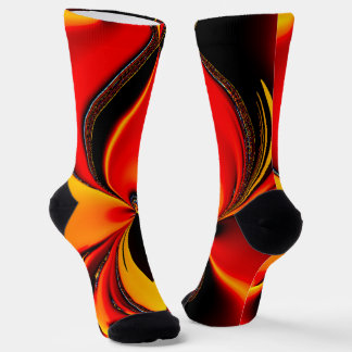 Orange Fury Fractal Socks