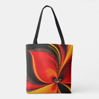 Orange Fury Fractal Tote Bag