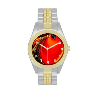 Orange Fury Fractal Wrist Watch