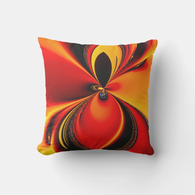 Orange Fury Throw Pillow (Front)