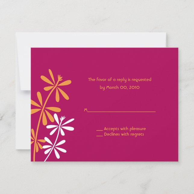 Orange & Fuschia RSVP Cards (Front)