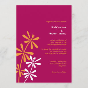Orange & Fuschia Wedding Invitations