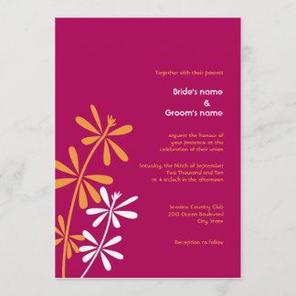 Orange & Fuschia Wedding Invitations