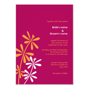 Fuschia And Orange Wedding Invitations 1