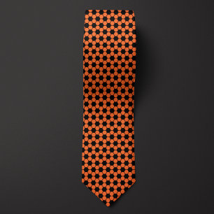 Orange Futbol Soccer Ball Pattern Neck Tie