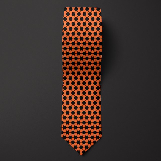 Orange Futbol Soccer Ball Pattern Neck Tie (Creator Uploaded)