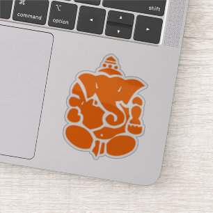 Orange Ganesha Illustration Sticker