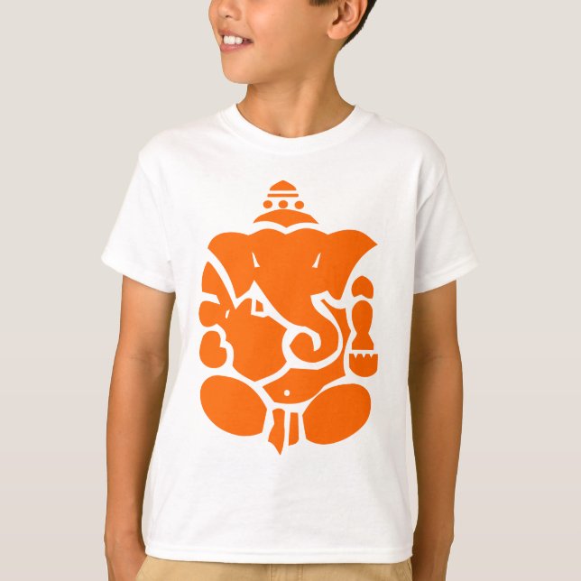 Orange Ganesha Illustration T-Shirt (Front)