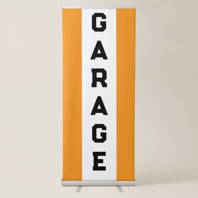 ORANGE GARAGE RETRACTABLE BANNER (Front)