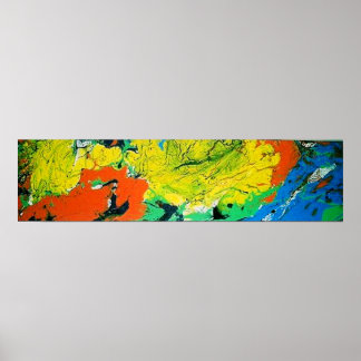 Orange Gator with a Yellow Afro Poster