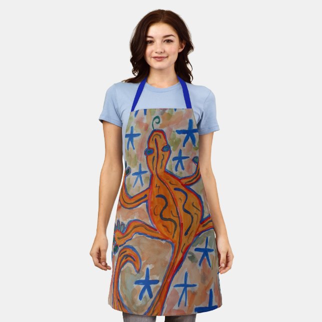 Orange Gecko Apron (Worn)