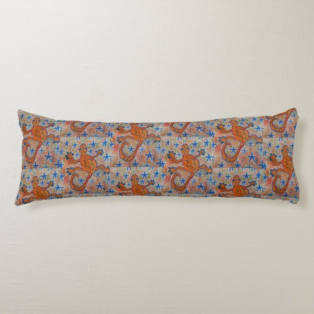 Orange Gecko Body Pillow (Front)