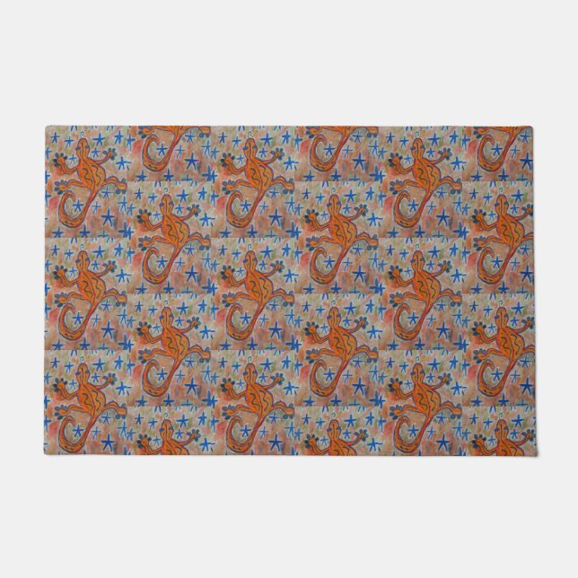 Orange Gecko Door Mat (Front)
