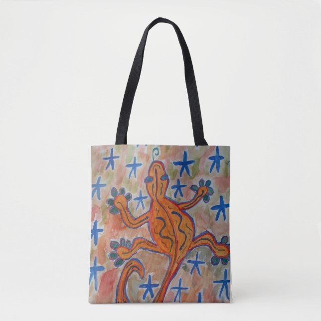 Orange Gecko Tote Bag (Front)