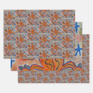 Orange Gecko  Wrapping Paper Sheets