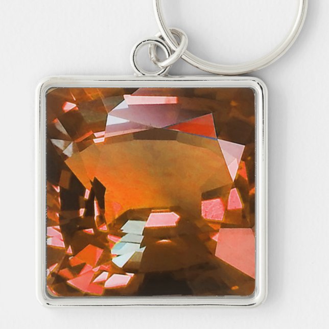 Orange Gemstone Keychain (Front)