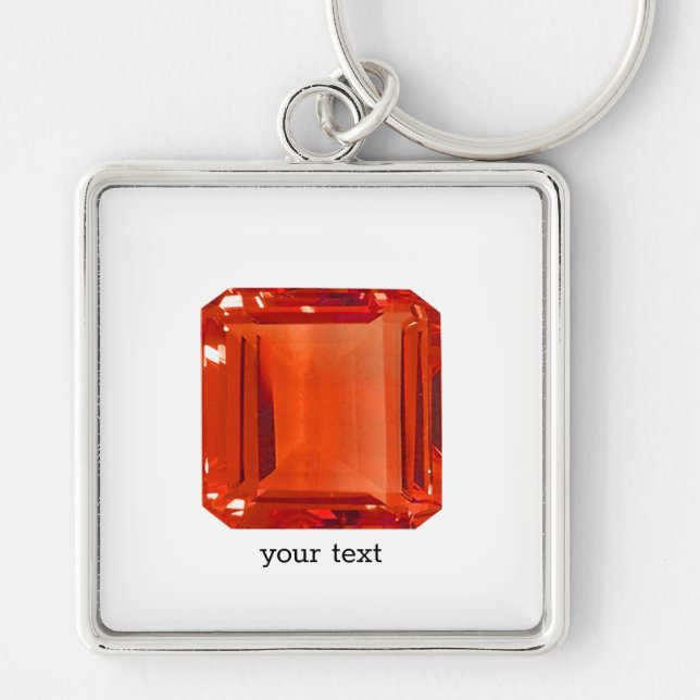 Orange Gemstone Pattern Keychain (Front)