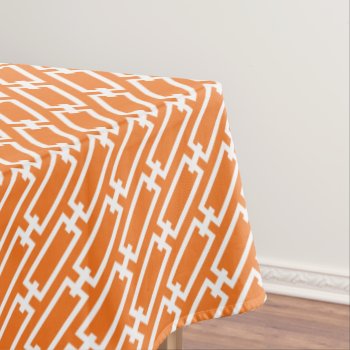 Orange Geometric Chain Links Pattern Tablecloth by heartlockedhome at Zazzle