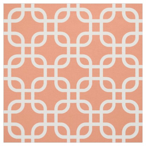 Orange Geometric Links Pattern Fabric