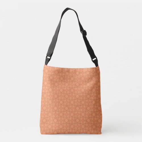 Orange Geometric Pattern Crossbody Bag