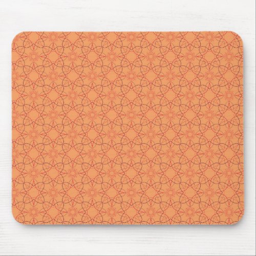 Orange Geometric Pattern Mouse Pad