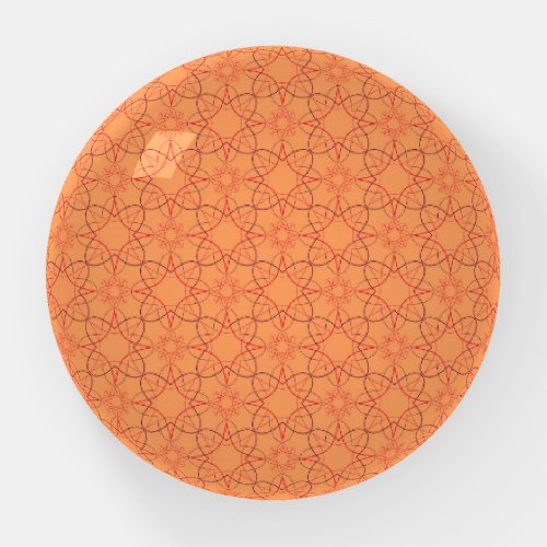 Orange Geometric Pattern Paperweight
