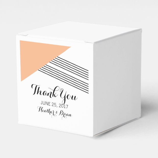 Orange Geometric Stripe Favor Boxes (Front Side)