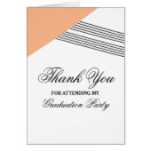 Orange Geometric Stripe Graduation Thank You Card (Front)