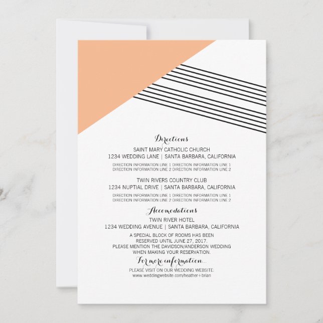 Orange Geometric Stripe Information Card (Front)