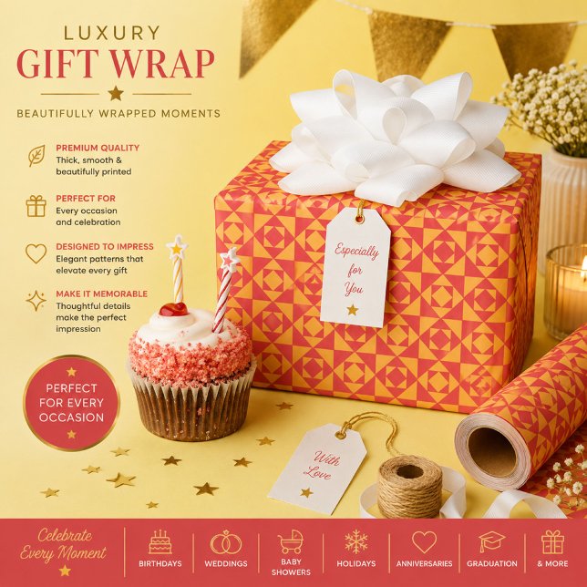 Orange Geometric Wrapping Paper (Creator Uploaded)
