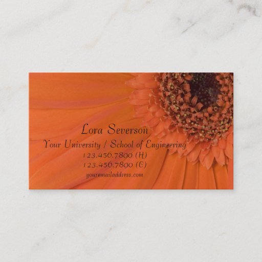 Customizable Orange Gerber Daisy Graduate Business Card Templates