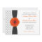 Orange Gerber Daisy Polka Dot Wedding Invitation