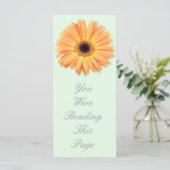 Orange Gerbera Bookmark Template (Standing Front)