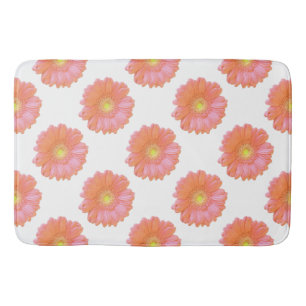 Orange gerbera daisy bathroom mat