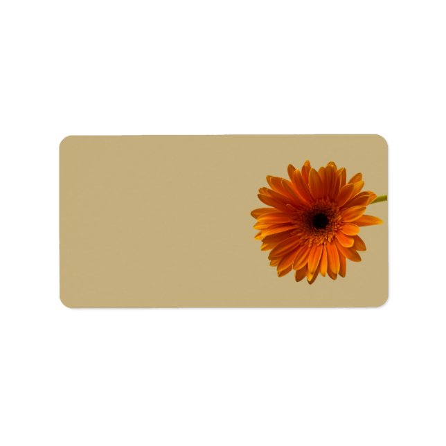 Orange Gerbera Daisy Blank Wedding Address Labels (Front)
