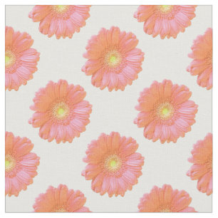 Orange gerbera daisy fabric