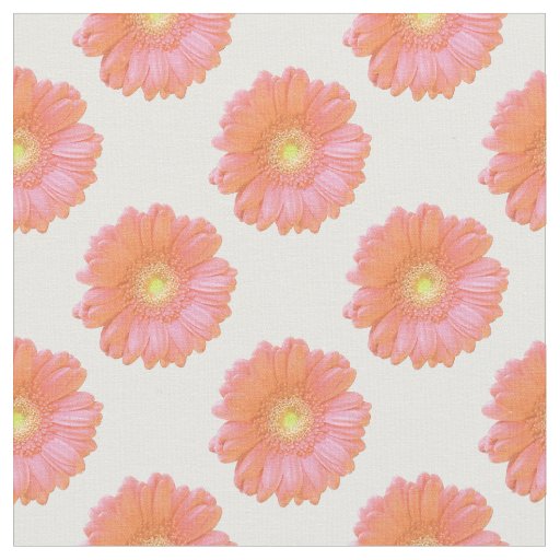 Orange gerbera daisy fabric