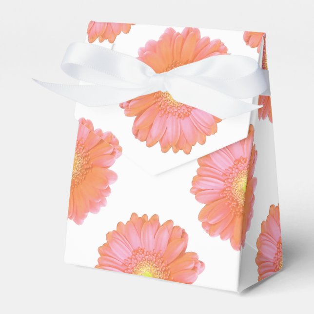 Orange gerbera daisy favor boxes (Front Side)
