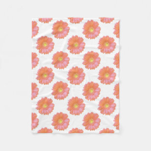 Orange gerbera daisy fleece blanket