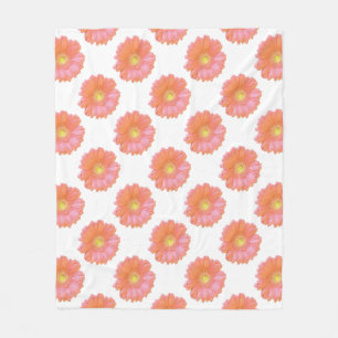 Orange gerbera daisy fleece blanket