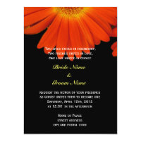 Orange gerbera daisy flower Christian wedding Card