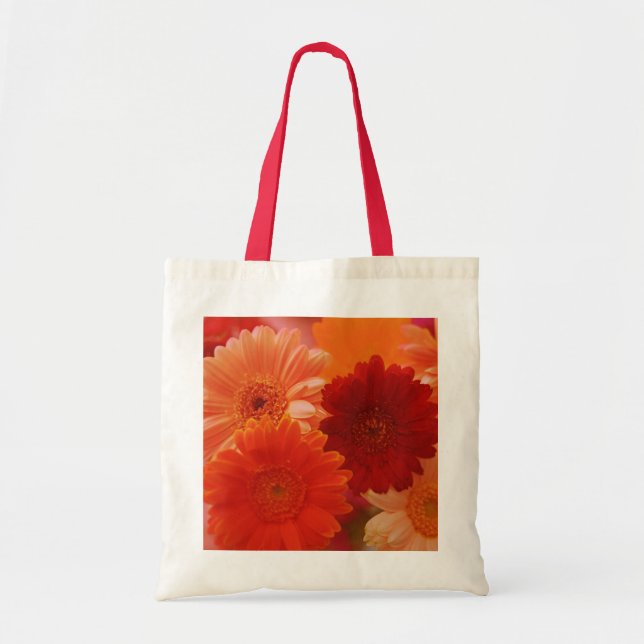 Orange Gerbera Daisy Flowers Art Tote Bags (Front)