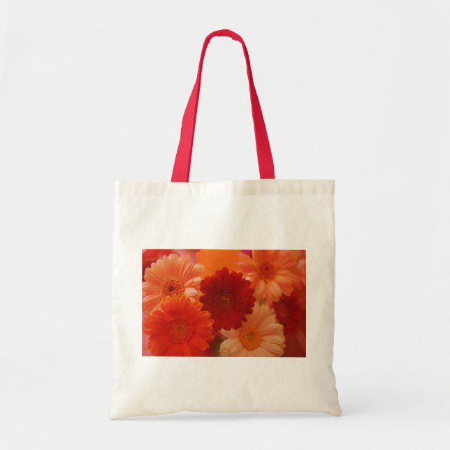 Orange Gerbera Daisy Flowers Art Tote Bags (Front)