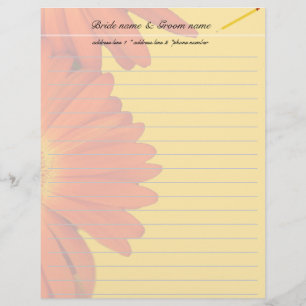 orange gerbera daisy flowers letterhead