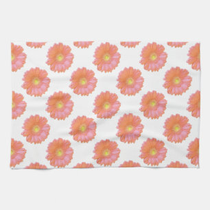 Orange gerbera daisy kitchen towel
