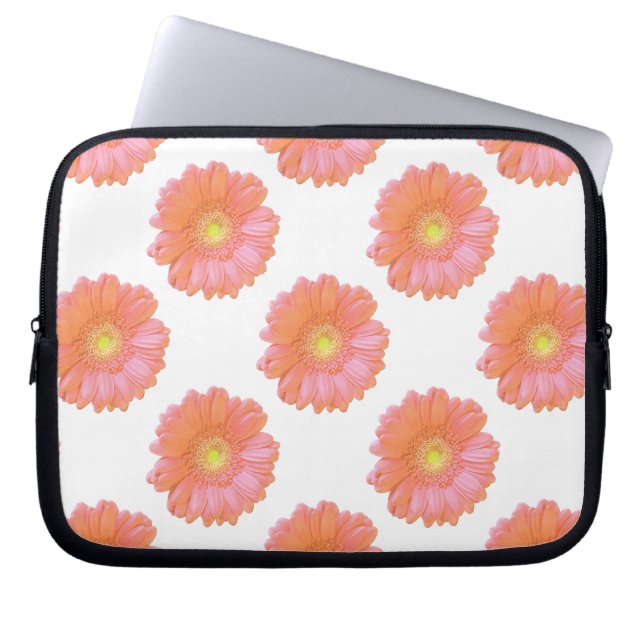 Orange gerbera daisy laptop sleeve (Front)