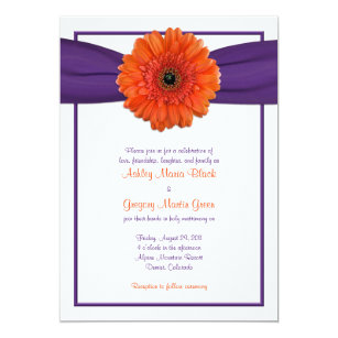 Orange Gerber Daisy Wedding Invitations 5